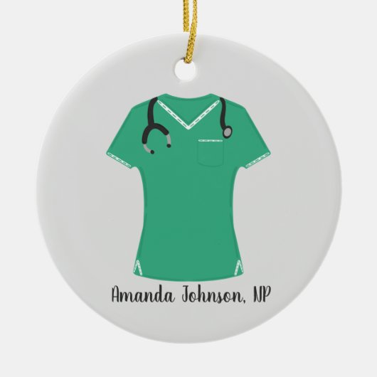 Schattigee Scrubs Nurse Keramisch Ornament (Voorkant)