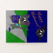 Schattigee Scruffy Dier Halloween Scène Kinder Puz Legpuzzel (Horizontaal)