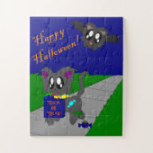 Schattigee Scruffy Dier Halloween Scène Kinder Puz Legpuzzel (Verticaal)