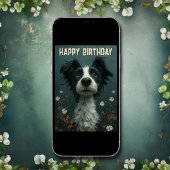 Schattigee Scruffy Dog en Shamrocks Irish Birthday Kaart