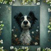 Schattigee Scruffy Dog en Shamrocks Irish Birthday Kaart