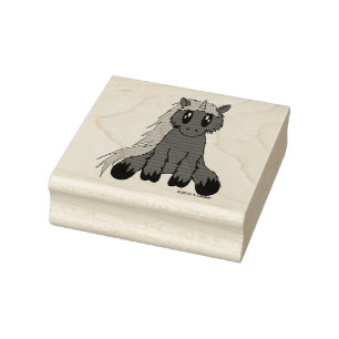 Schattigee Scruffy Eenhoorn Wood Art Rubber Stamp Rubberstempel