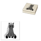 Schattigee Scruffy Eenhoorn Wood Art Rubber Stamp Rubberstempel (Gestempeld)