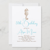 Schattigee Seahorse verjaardagsfeestuitnodigingen Kaart (Voorkant)