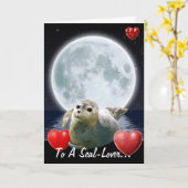 Schattigee Seal-lover Verjaardag Kaart (Gele Bloem)