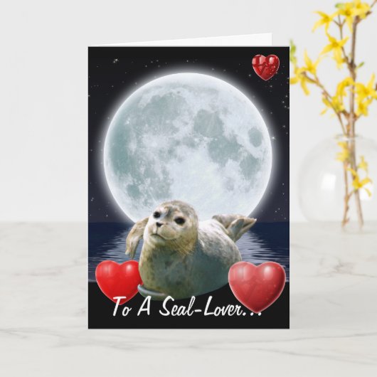 Schattigee Seal-lover Verjaardag Kaart (Gele Bloem)