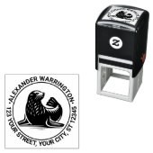 Schattigee Seal Pup #1 Naam Retouradres Zelfinktende Stempel (In situ)