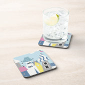 Schattigee Seaside Town illustratie Bier Onderzetter (Rechterzijde)