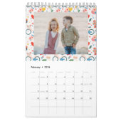 Schattigee seizoensgebonden dierenpatroon familief kalender (Feb 2026)