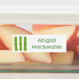 Schattigee selderijstokjes cartoon groenten gepers labels