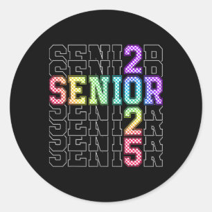 Schattigee senior CL van 2025 geruite senior 25-af Ronde Sticker