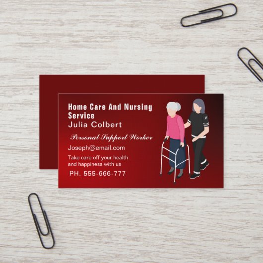 Schattigee Senior Companion of Oudere Verzorger ro Visitekaartje (Voorkant / Achterkant in situ)