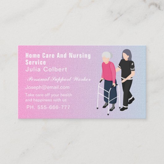 Schattigee Senior Companion of Oudere Verzorger ro Visitekaartje (Voorkant)