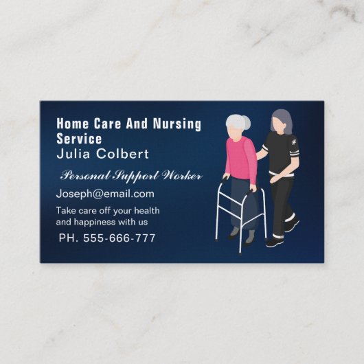 Schattigee Senior Companion of Oudere Zorgverlener Visitekaartje (Voorkant)
