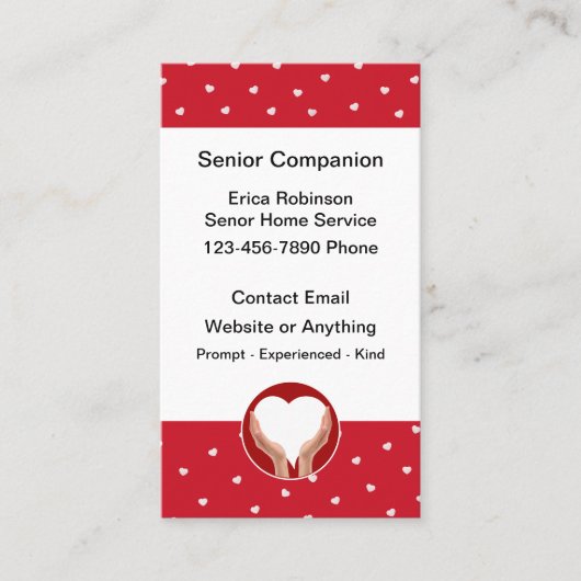 Schattigee Senior Home Companion Visitekaartjes (Voorkant)