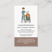 Schattigee senior metgezel of bejaarde verzorger visitekaartje (Voorkant)