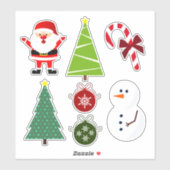 Schattigee set van 7 kerstvakantie sticker (Vel)