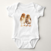 Schattigee set van Baby kippen Romper (Voorkant)