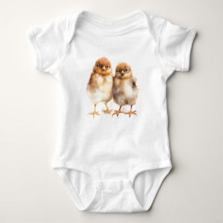 Schattigee set van Baby kippen Romper
