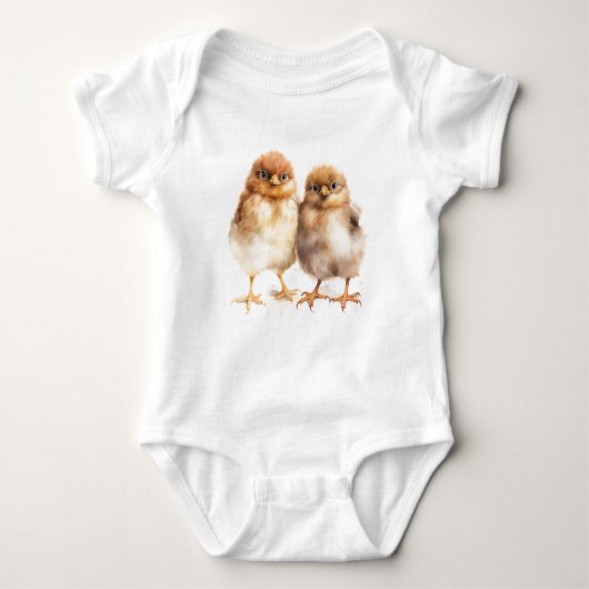 Schattigee set van Baby kippen Romper (Voorkant)