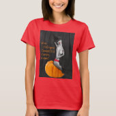 Schattigee Sexy Pinup Witch Gothic Dames Rood Meme T-shirt (Voorkant)