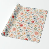 Schattigee Shabby Chic Franse Floral Art Pattern Cadeaupapier (Uitgerold)