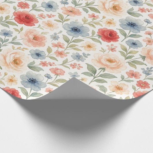 Schattigee Shabby Chic Franse Floral Art Pattern Cadeaupapier (Hoek)