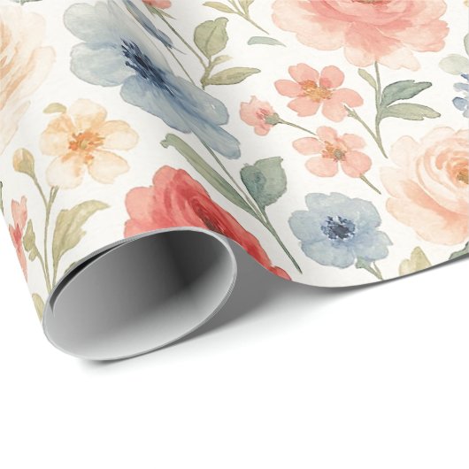 Schattigee Shabby Chic Franse Floral Art Pattern Cadeaupapier (Rol Hoek)