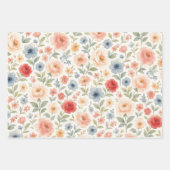 Schattigee Shabby Chic Franse Floral Art Pattern Inpakpapier Vel (Voorkant)