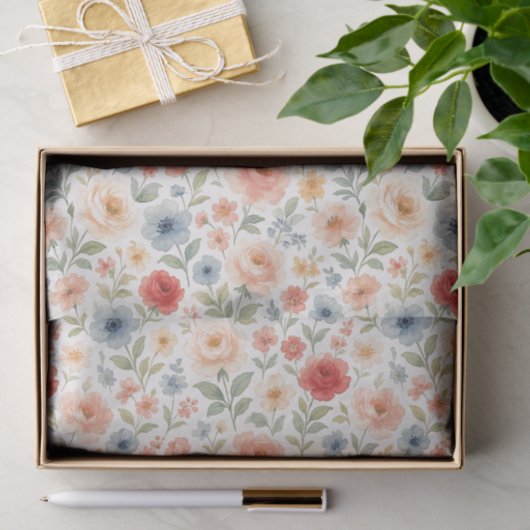 Schattigee Shabby Chic Franse Floral Art Pattern Tissuepapier (Geschenk)