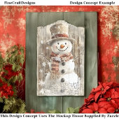 Schattigee Shabby Chic Snowmen Beige AL8 Decoupage Tissuepapier