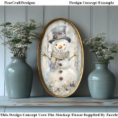 Schattigee Shabby Chic Snowmen Cool Blue AL7 Decou Tissuepapier