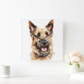 SCHATTIGEE SHAGGY BERGER PICARD DOG VIERKANTE KLOK (Huis)