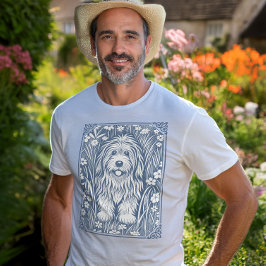 Schattigee Shaggy Dog in een oude Engelse tuin Tri-Blend Shirt