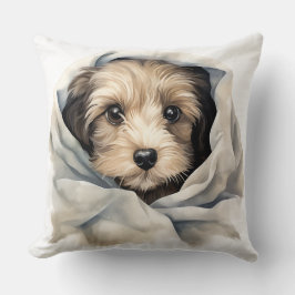 SCHATTIGEE SHAGGY TAN PUPPY ONDER DEKEN KUSSEN