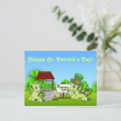 Schattigee Shamrock pony's Happy St. Patrick's Day Briefkaart (Staand voorkant)