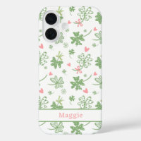 Schattigee Shamrocks met Roze Bogen en Harten