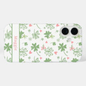 Schattigee Shamrocks met Roze Bogen en Harten Case-Mate iPhone Case (Achterkant (horizontaal))