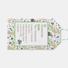Schattigee Shamrocks Pattern St Patricks Dag TOT V Cadeaulabel