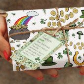 Schattigee Shamrocks Pattern St Patricks Dag TOT V Cadeaulabel