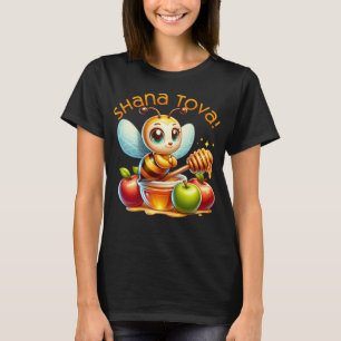 Schattigee Shana Tova Honey Bee met Appels T-shirt