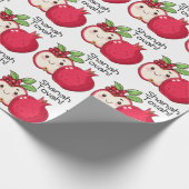 Schattigee Shana Tova met appel en granaatappel Cadeaupapier (Hoek)