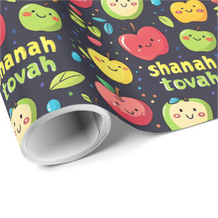 🍎Schattigee Shanah Tovah met appels Cadeaupapier
