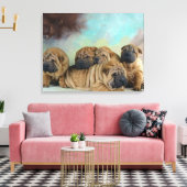 Schattigee Shar pei puppies Canvas Afdruk (Insitu (Woonkamer))