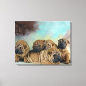 Schattigee Shar pei puppies Canvas Afdruk (Voorkant)