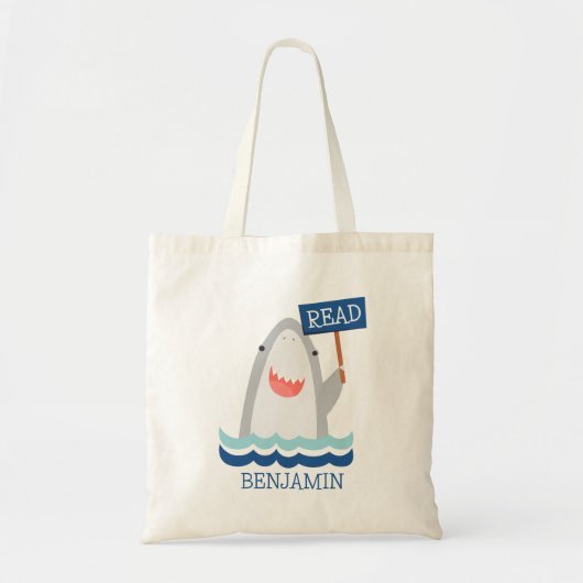 Schattigee Shark Library Canvas tas (Voorkant)