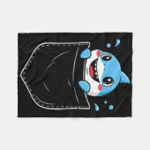 Schattigee Shark Pocket Meme Grappig Fleece Deken (Voorkant (Horizontaal))