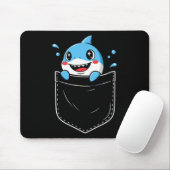 Schattigee Shark Pocket Meme Grappig Muismat (Met muis)