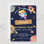 Schattigee Shark regenboog Galaxy ruimte verjaarda Kaart (Voorkant)