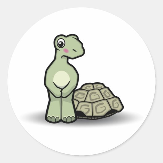 Schattigee Shell-less Cartoon Tortoise Sticker (Voorkant)